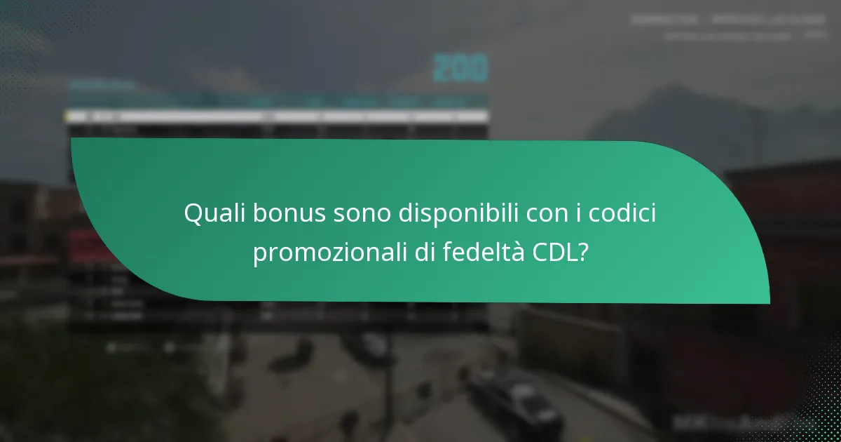 Quali bonus sono disponibili con i codici promozionali di fedeltà CDL?